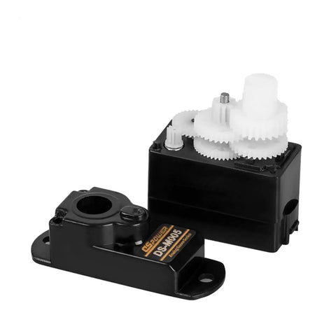 Five Pack 2G Plastic Gear Mini Servo Hobby Grade Digital Coreless Motor with open view of internal gears for RC models 3.7V-4.2V.