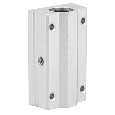 Front view of 22mm Aluminum Alloy Linear Bearing Block Slide Bushing SCS8LUU With Oxidation Treated Surface for CNC and automation setups