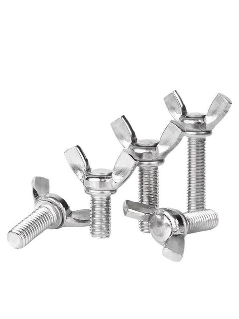 Built Tough 304 Stainless Steel Wing Bolts And Thumb Screws Butterfly Style For Electronic Equipment Featuring One Quarter Inch Twenty Thread