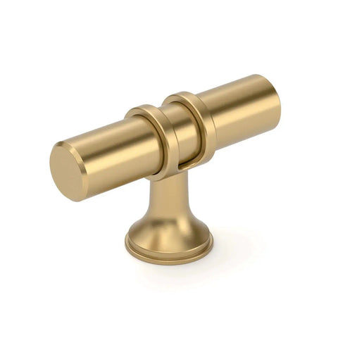 Side view of champagne bronze T bar cabinet pull from 10 Pack Champagne Bronze Cabinet Knobs And 2 Inch T Bar Cabinet Pulls For Kitchen Cabinets Drawers And Home Cabinet Hardware ZH0050 Easy To Install And Durable Hardware