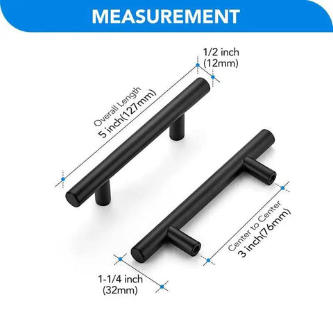 Dimensions of Stainless Steel Cabinet Handles With Three Inch Hole Spacing Drawer Pulls For Cabinets Dresser And Bathroom Rust Resistant Durable Set Of 30 High Quality Kitchen And Furniture Hardware