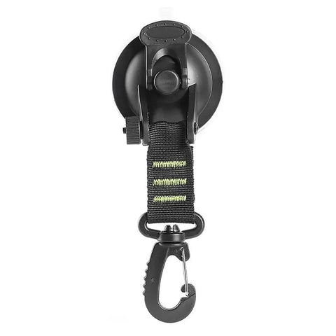 Front view of Heavy Duty Suction Cup Anchors With Securing Hook 4 Pack, Camping Tarp Accessory For Camping Cars Vans Trucks Boats And Home, Green, Made From ABS And PVC With Wear Resistant Construction And Sticky Gel Base For Easy Attachment.
