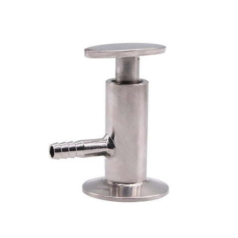 DERNORD sanitary sample valve, 1.5in tri-clamp ferrule, 50.5mm OD, stainless steel with elliptic handle and hose barb