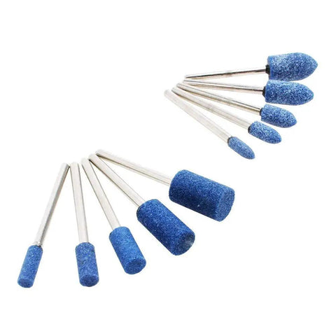 Aluminum Zirconia Abrasive Mounted Grinding Bits Set For Rotary Tools One Eighth Inch Shank 44 Mm Length With 4 5 6 Mm Head Diameters