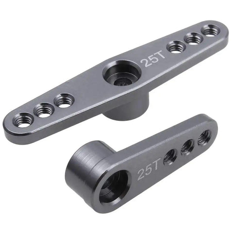 Two Pack 25T Aluminum Servo Horns With M3 Thread For 1 10 And 1 8 Scale RC Crawlers Fits Futaba Savox Power HD HSP MG995 MG996 Servo Motors CNC 6061 Aluminum