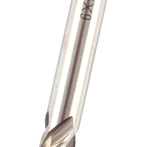 6mm 4 Flute End Mill Set With Straight Shank HSS Spiral End Milling Cutter for Wood and Metals close-up view