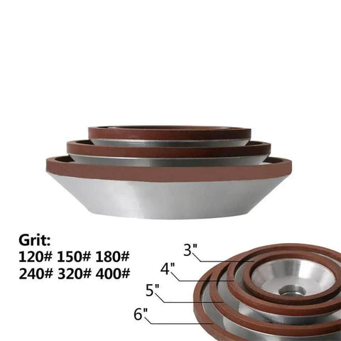 Stack of Diamond Grinding Wheel Resin Bond Circle Sharpener Grinder For Carbide Metal Tungsten Steel Milling Cutter 75mm 100mm 125mm 150mm Pro Grade Durable High Precision with grit sizes and dimensions displayed