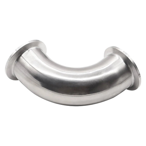 Stainless steel sanitary elbow ferrule, 1.5 in tube OD, 90-degree tri-clamp pipe fitting