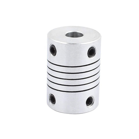 Aluminum shaft coupling 6mm to 6mm, 25mm length, 18mm diameter, four set-screw motor coupler