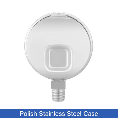 Pressure gauge, round stainless steel case with lower mount thread and 2.5 inch dial