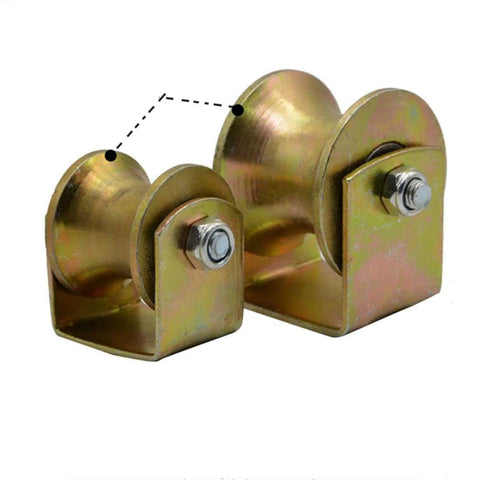 U Groove Rigid Track Wheel With Bracket for Sliding Gates and Barn Doors, Heavy Duty 45 Steel Gate Hardware, double bearings visible