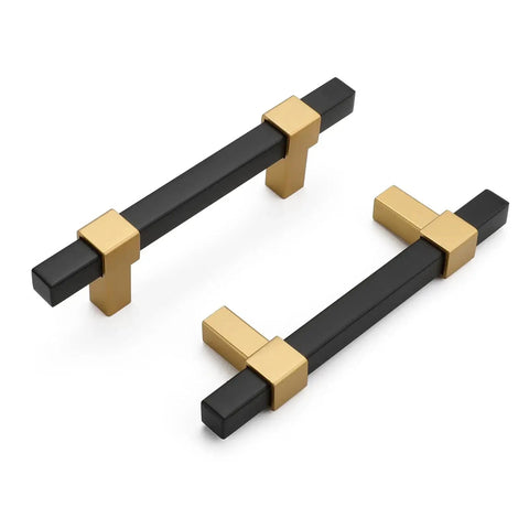10 Pack 3 Inch Matte Black And Brass Cabinet Handles Drawer Pulls For Dresser And Kitchen Cabinets Zinc Alloy Base With Stainless Steel