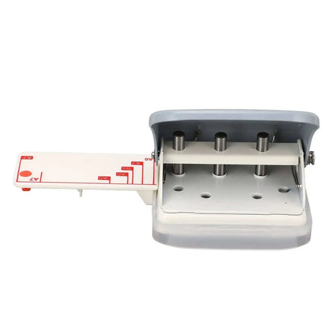 Handheld 3 Hole Puncher For Loose Leaf Paper B5 A4 A5 With 5 Sheet Capacity, Metal Hole Punch With Positioning Ruler, 19mm Holes
