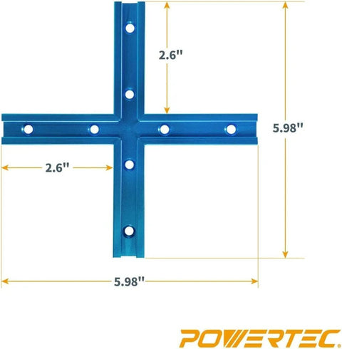 3 Inch T Track Intersection Kit With Predrilled Mounting Holes For Universal T Track System, Woodworking Jigs And Fixtures, Anodized Aluminum Construction