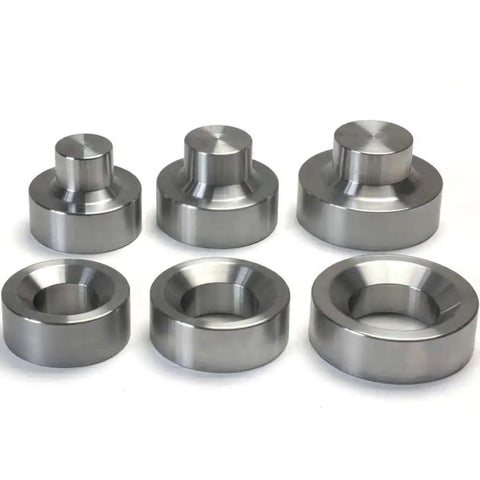 Six Piece Dimple Die Set Half Inch Through One And Three Quarter Inch Sizes, Heavy Duty SAE 8620 Steel With Rockwell 80 Hardness