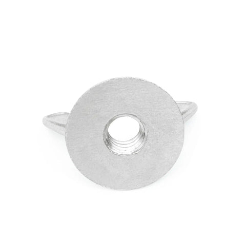 Front view of a Quarter Inch Twenty Washered Wing Nut Set with Zinc Plating, showing easy grip butterfly nut for fasteners.