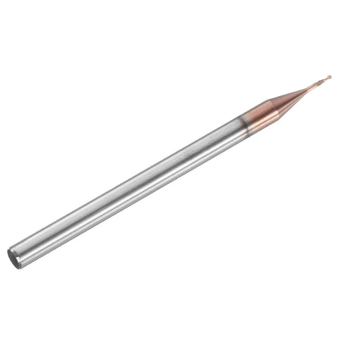 Ball Nose End Mill 2 Flute 0.023 Inch Diameter 1/8 Inch Shank Tungsten Carbide Uncoated CNC Router Bit For Carving Engraving And Grinding