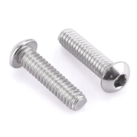 1/4-20 x 1 Button Head Socket Cap Screws In 304 Stainless Steel 18-8 With Bright Finish Allen Hex Drive Fully Machine Thread Pack Of 25