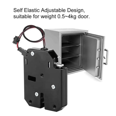 12V DC Electromagnetic Cabinet Lock With 150Kg Force Auto Lock When Power Is Off shown with open cabinet