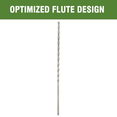 Durable Three Eighths Inch Masonry Drill Bit For Concrete Brick Stone 18 Inch Length Carbide Tipped Hammer Drill Bit With 3 Flat Shank Premium Tungsten Carbide Tips For Up To Five Times Longer Life In Concrete And Masonry Materials HLOFIZI showcasing optimized flute design.