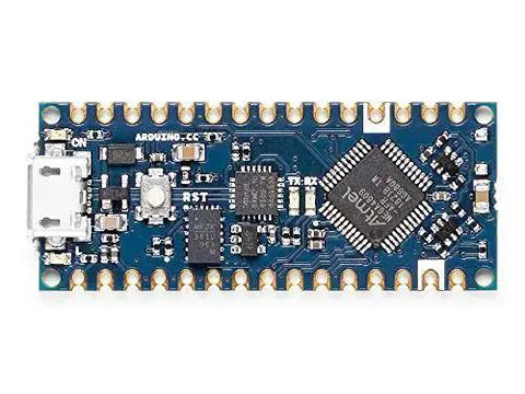 Top view of Dope Ultra Compact Nano Every Microcontroller Board with ATmega4809 48KB Flash, USB-C port, digital and analog pins