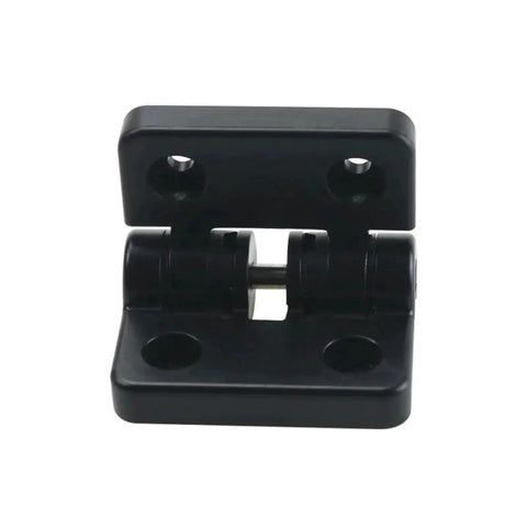 Resin positioning torque hinge, black, with mounting base and 90-degree limit for medical equipment