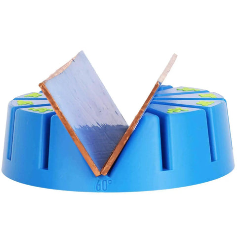 Multi Angle Soldering Jig Kit For Stained Glass Projects With 30 60 90 120 150 180 Degree Settings on blue jig