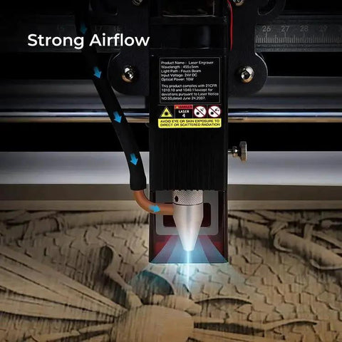 Air Assist Kit For Falcon 10W Laser Engraver With 22 LPM Airflow Pump Cleans Smoke And Dust Protects Laser Lens