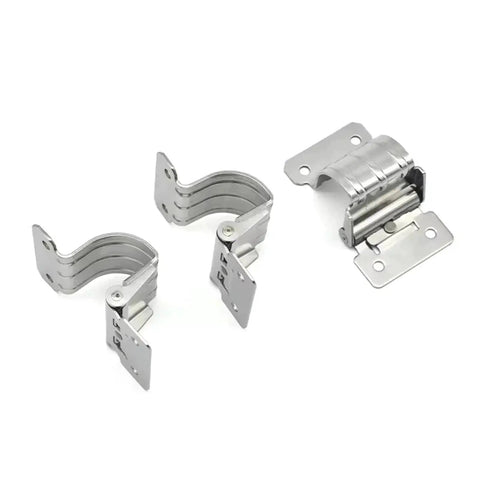 Stainless steel torque built-in hinge set, 3 pieces with mounting plates for cabinet doors (0.35NM)