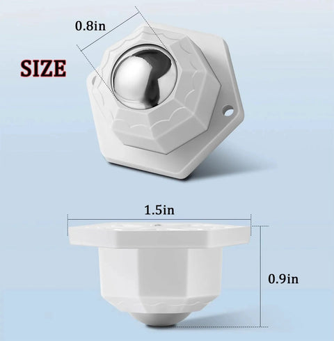 Product dimensions of Self Adhesive Mini Caster Wheels For Small Kitchen Appliances And Countertop Items, White