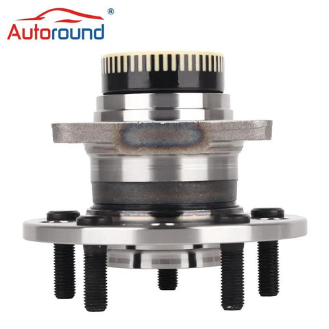 Front view of 512437 Rear Wheel Hub and Bearing Assembly for Hyundai and Kia cars, showing 5-lug ABS hubs with OEM style fit