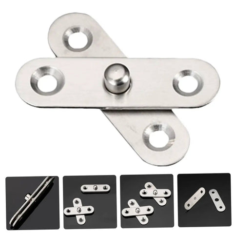 360 Degree Rotatable Hidden Door Pivot Hinges Set Stainless Steel For Secret Door Applications Concealed Door Hardware Kit With 360 Degree Swivel Durability Easy Install And Smooth Operation shown at various angles