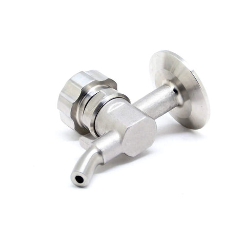 QiiMii 1.5'' SS304 stainless beer sampling valve with clamp end and hose barb