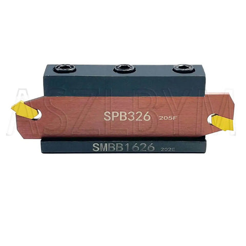 Lathe Grooving Cutoff Tool SPB26-3 With 12 Pro Grade SP300 Carbide Inserts And SMBB1626 Blade Plate For CNC Turning