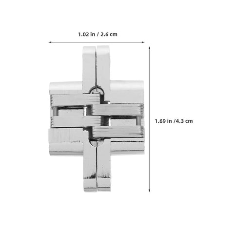 Concealed Hinge Set 43mm For Cabinet Doors 4 Pack Zinc Alloy Cross Hidden Hinges With 180 Degree Opening, silver finish