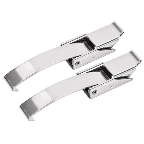 3.92 Inch SUS304 Stainless Steel Draw Toggle Latch With Spring Hook 2 Pcs, side view showing stainless steel finish and latch design