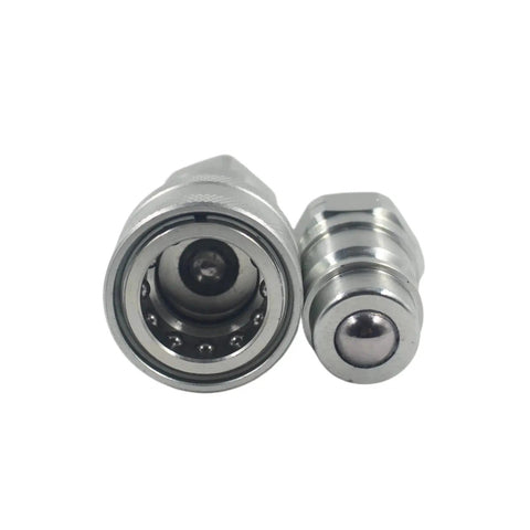 2 Set 1/2 Inch NPT ISO 5675 Ag Hydraulic Quick Connect Tractor Couplings Ball Valve Pioneer Type Set With Dust Cap Three Size Options close-up