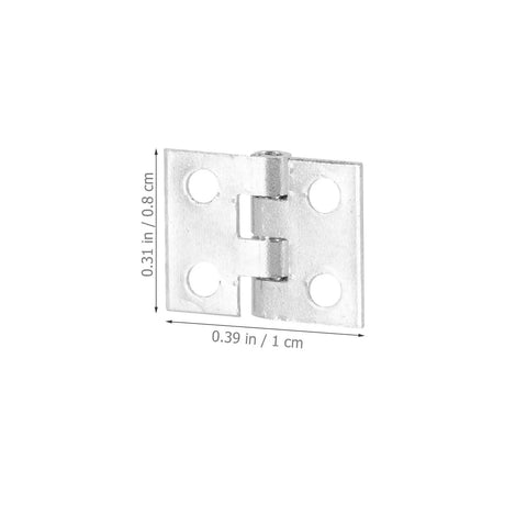 Miniature Decorative Box Hinges Set 100 Pcs Silver 8x10mm With Nails for Jewelry Boxes and Wooden Cabinets, DIY Woodworking Hardware