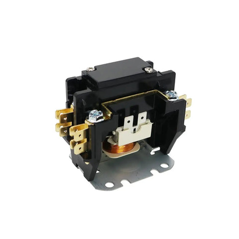 One Pole Twenty Four Volt AC Contactor For Heat Pumps And Condensers Heavy Duty Thirty Amp Definite Purpose Contactor Side View