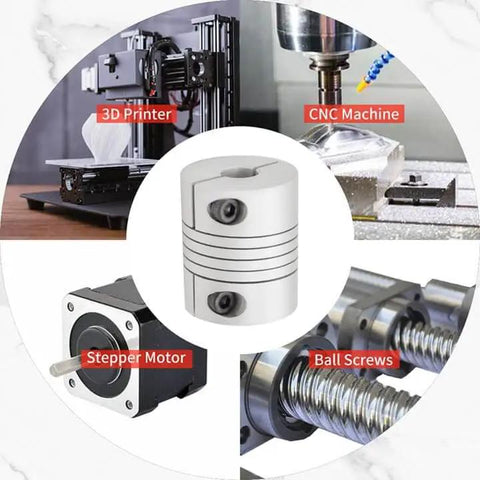 Two Piece Flexible Beam Coupling 6Mm To 8Mm Bore 20Mm Diameter 25Mm Length Aluminum Alloy Shaft Coupler For Stepper Servo Motors