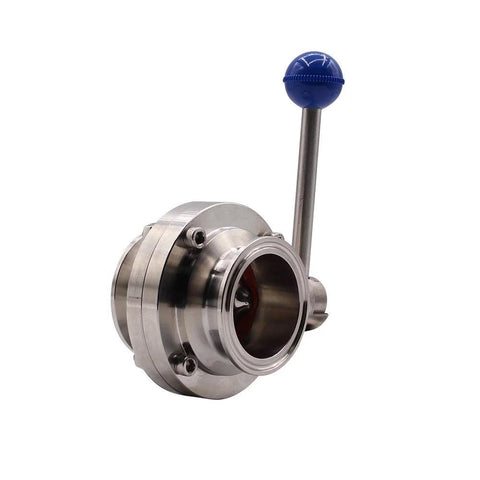 DERNORD sanitary butterfly valve with pull handle, stainless steel 304, 1.5-inch tri-clamp valve