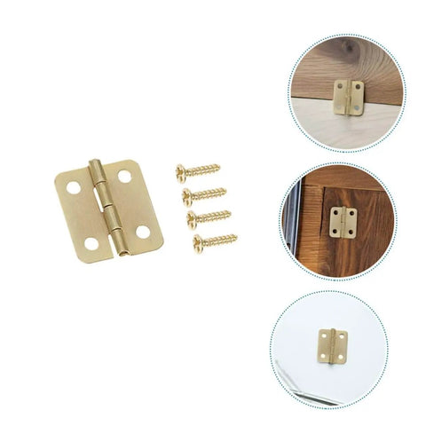 40-Pc Mini Iron Chest Hinges Set With Screws, 270 Degree Rotation Small Cabinet Hardware for Wooden Jewelry Boxes and Tiny Craft Boxes.