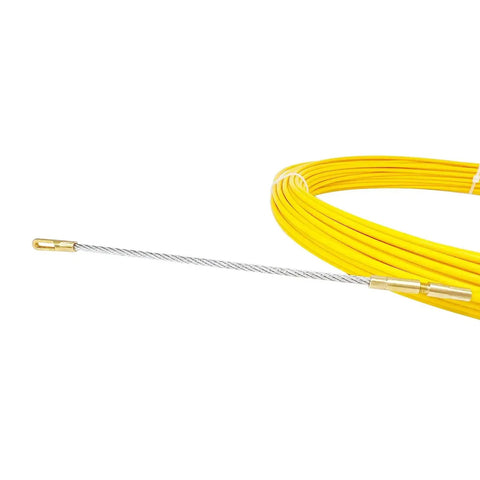 50 Foot Fiberglass Fish Tape Cable Puller Kit rolled with metal end for electrical wiring through walls and ducts