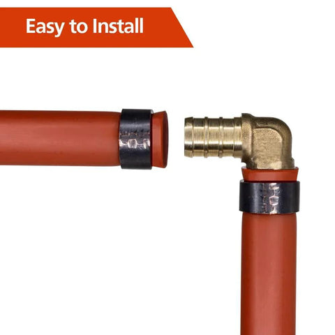 10 Pack Brass PEX Elbow Fittings One Half Inch 90 Degree For PEX Tubing Durable Potable Water Approved hookup view