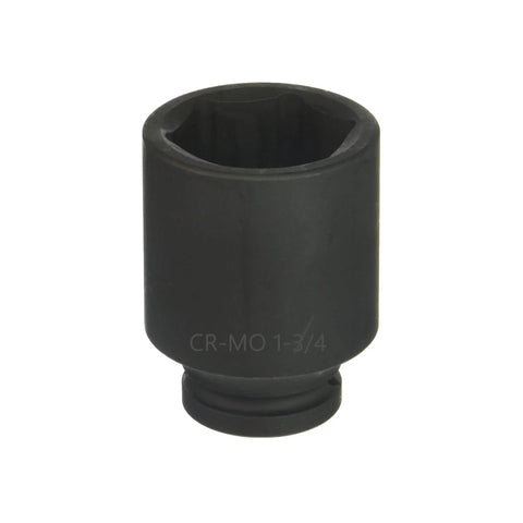 3/4 Inch Drive 1-3/4 Inch Deep 6-Point Impact Socket For Heavy-Duty Torque, 42CrMo Steel, black oxide finish, front view