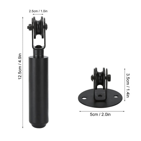 Vintage Style Hanging Light Pulley Kit For Pendant Lamps Old School Cast Iron Wire Pulley Bearing Rod Set side view