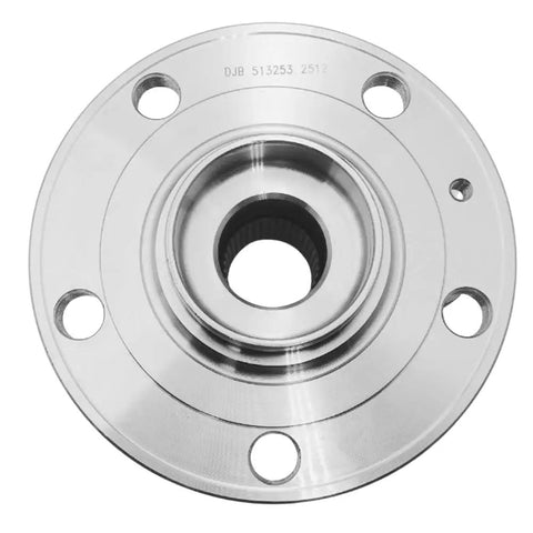 Front view of Front Wheel Bearing Hub Assembly Set Of 2 Direct Fit For Audi A3 Quattro TT Q3 And VW Beetle CC Eos Golf GTI Jetta Passat Tiguan R32 With ABS Replacement Hubs