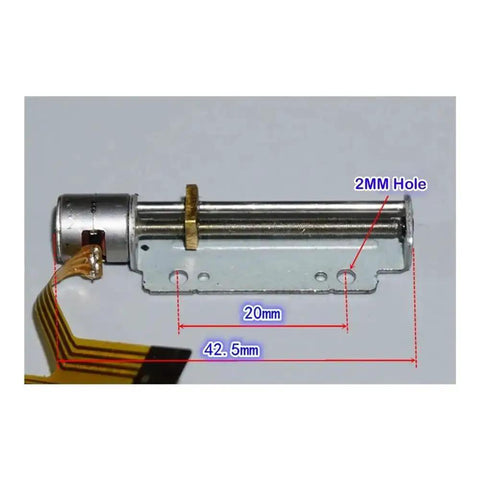 5V 30mm Linear Actuator For Precise Motion With 8mm Travel, showcasing 2-phase 4-wire stepper drive, dimensions marked in diagram