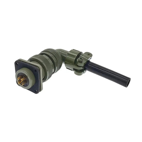 Military Grade Mil-Spec Circular Connectors MS3102 MS3106 14S Series Plug Set, rugged waterproof housing, angled view