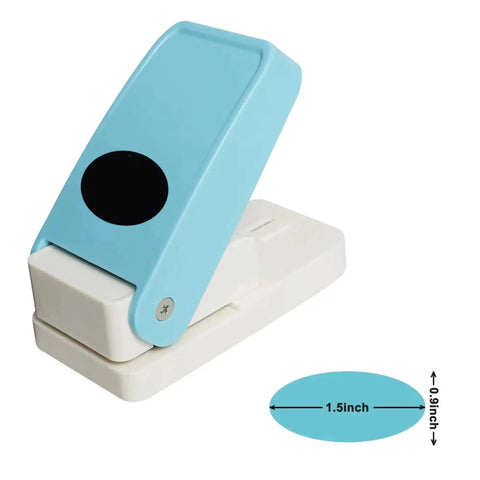 1.5 Inch Oval Shape Paper Punch Lever Punch for crafting and scrapbooking, candy color finish, easy lock, front view